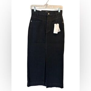 a Loves a Women’s High Waist Pockets Front Slit Black Midi Skirt Sz 30 MSRP $109